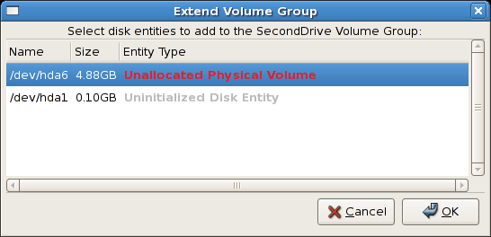 Select disk entities